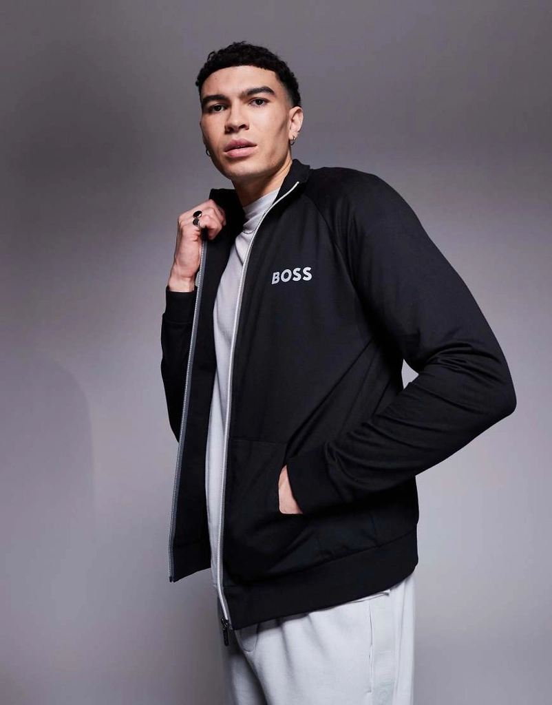 Boss Bodywear Authentic full zip sweat jacket regular fit in black